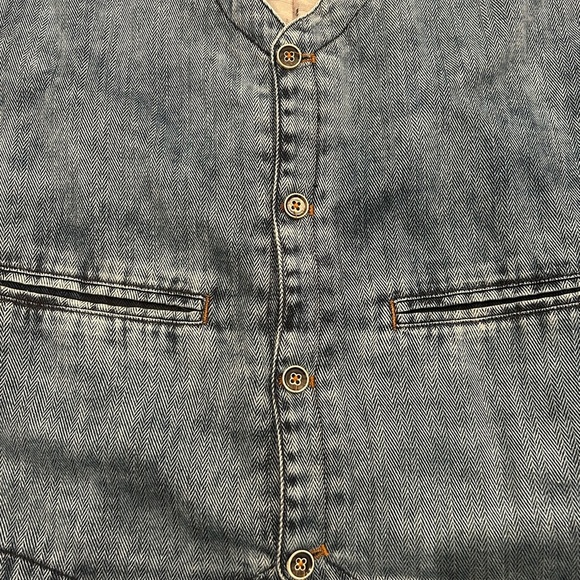 32 Bar Blues Men’s Denim Vest Size Small 100% Cotton - Picture 2 of 8